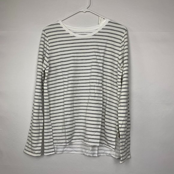 NWT Majestic Filatures Long Sleeve Stripe Pullover Sweatshirt Tee Grey 3 - Picture 6 of 10